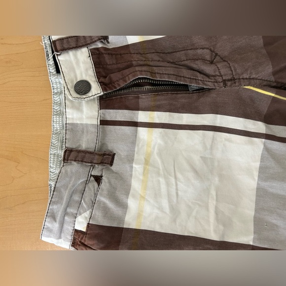 Vurt White & Brown Plaid Shorts - Picture 8 of 11